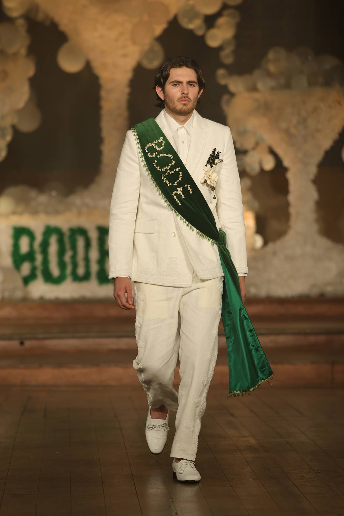 A model walks the runway during the Bode Rec. Collection at GQ Bowl 2025 on February 07, 2025 in New Orleans, Louisiana.