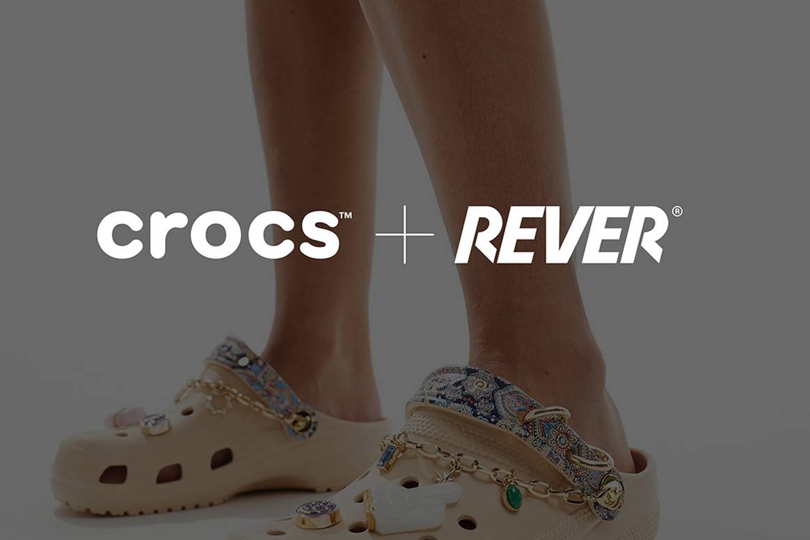 Cartel del anuncio de la colaboración entre Crocs y Rever.