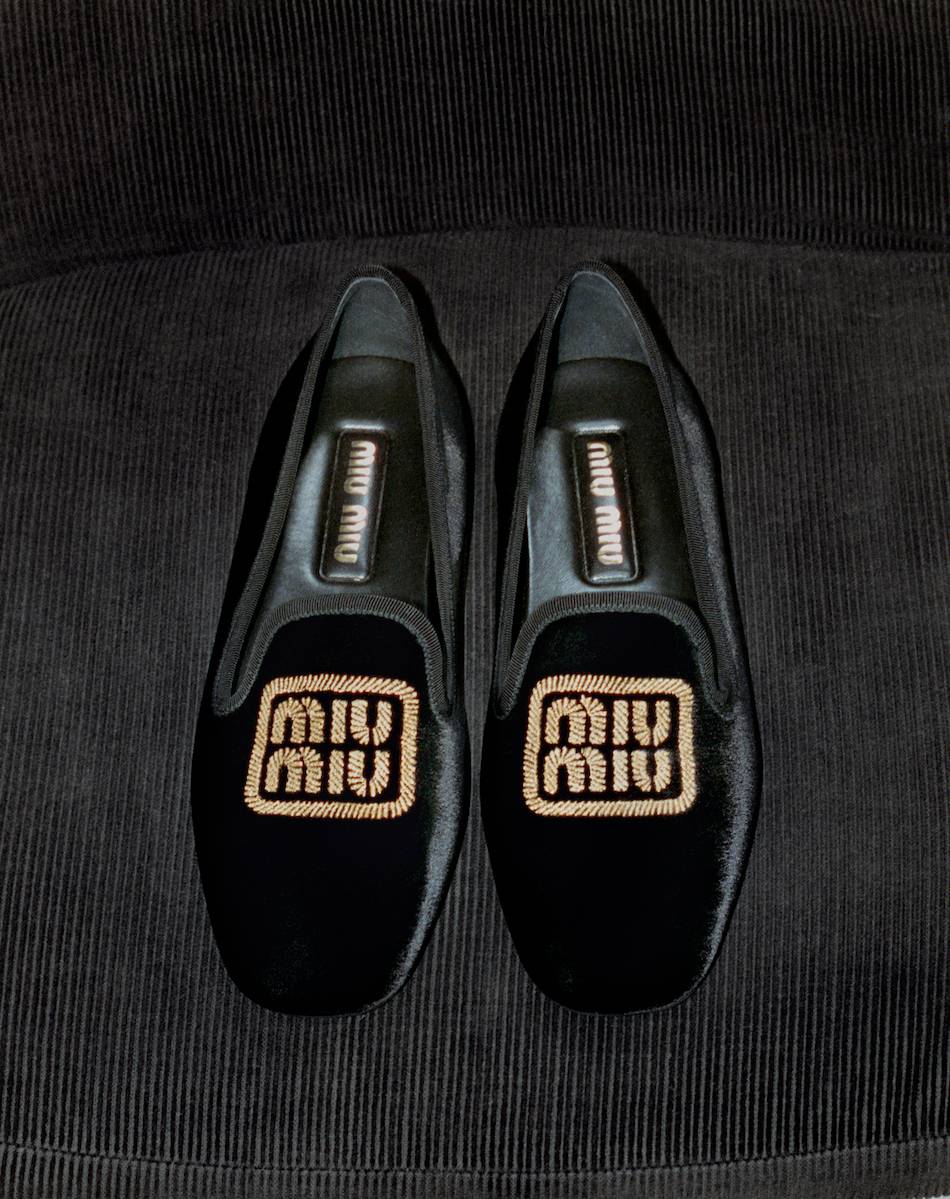 Slipper de veludo Miu Miu