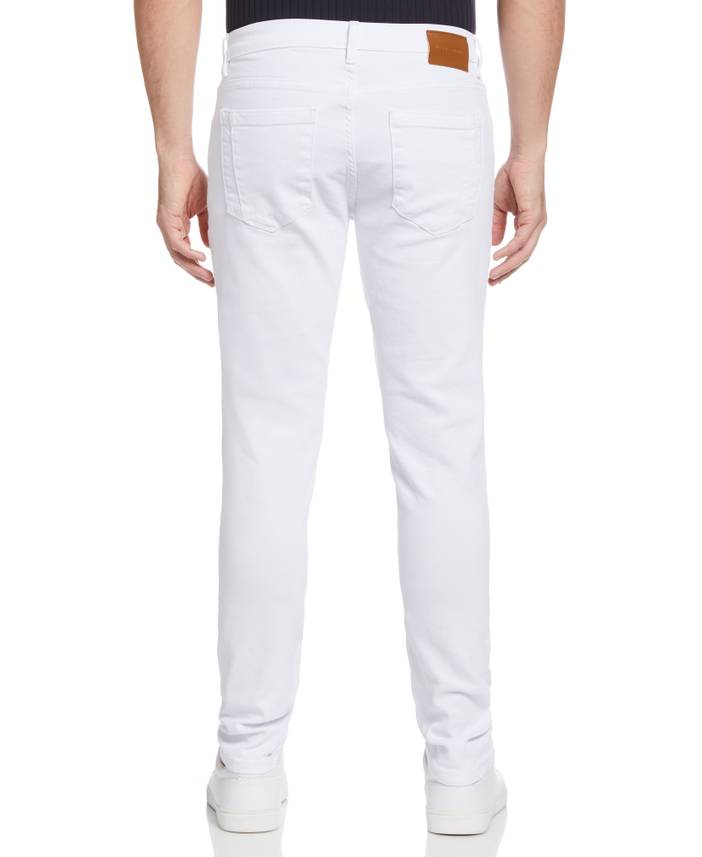 Men's Recoverâ¢ Slim Tapered Fit White Denim Jeans, Size 30/32 Inseam, Cotton/Elastane | Perry Ellis