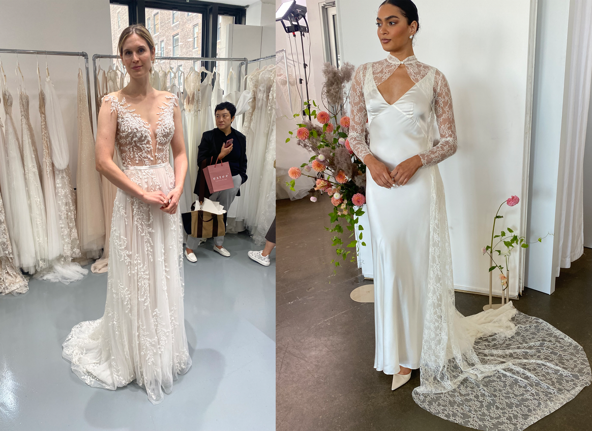 Minimalist and uncomplicated dresses: Left, Daalarna and Right, Zoe Rowyn,