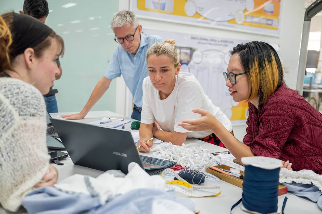 Louise Boase (Australia), Rod Henderson (TAL president), Dr Christina Dean (Redress founder), Ngoc Ha Thu Le (Redress Alum), Redress Design Award x TAL Challenge 2024