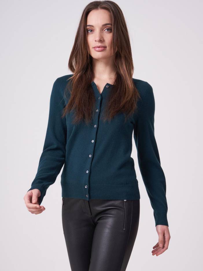 Basic fijngebreid vest met ronde hals van biologisch cashmere | Repeat Cashmere