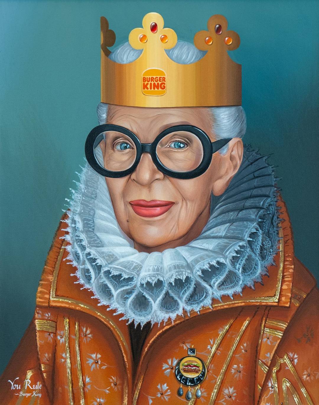 Portrait of Iris Apfel by Burger King