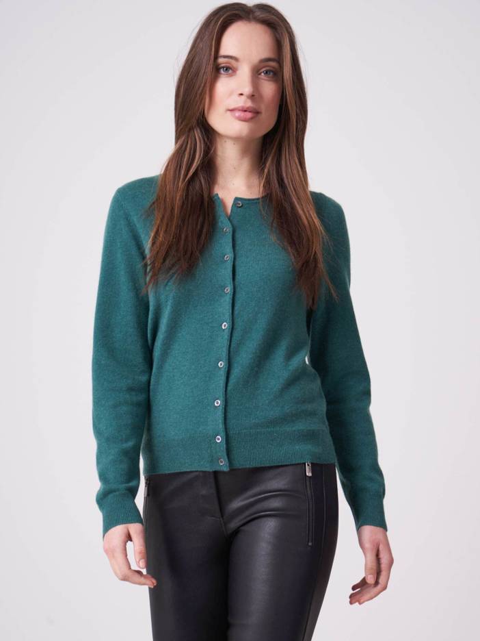 Basic fijngebreid vest met ronde hals van biologisch cashmere | Repeat Cashmere