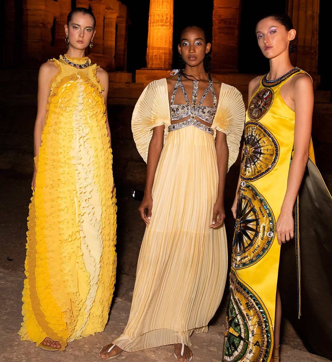 Mary Katrantzou SS20 show at Greece's Temple of Poseidon
