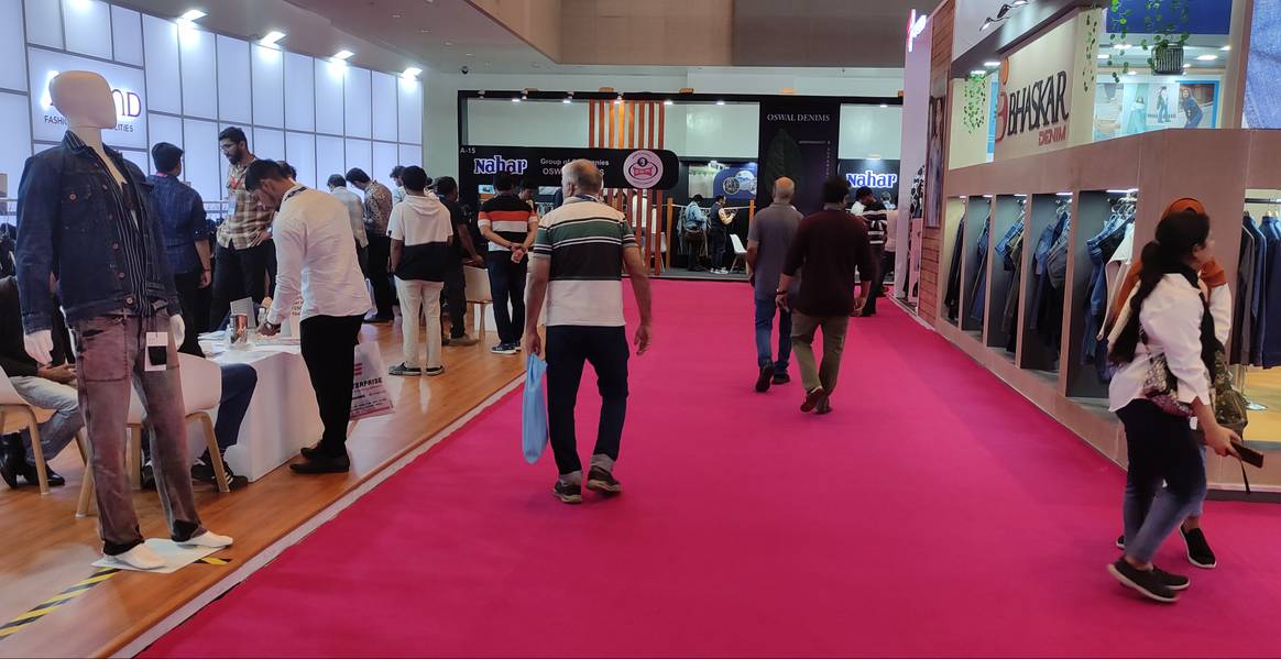 Moderately filled aisles on the third day of The Denim Show Mumbai.