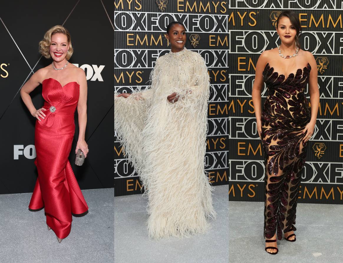 Katherine Heigl, Issa Rae in Pamella Mouret and Selena Gomez in Oscar de la Renta.