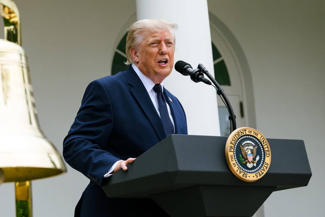 Il presidente statunitense Donald J. Trump alla Casa Bianca il 6 luglio 2026.