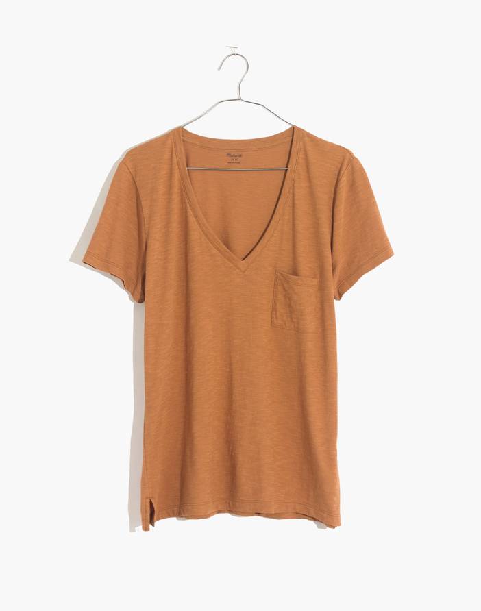 Whisper Cotton V-Neck Pocket Tee | Madewell