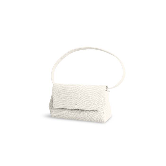 Ikon Clutch - lizzard print leather - ice white | Kaai