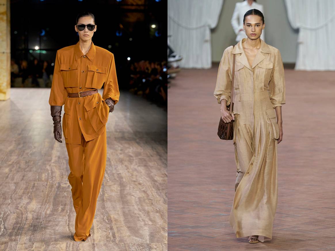 Credits: Saint Laurent SS24 and Alberta Ferretti SS24, via
Launchmetrics/Spotlight