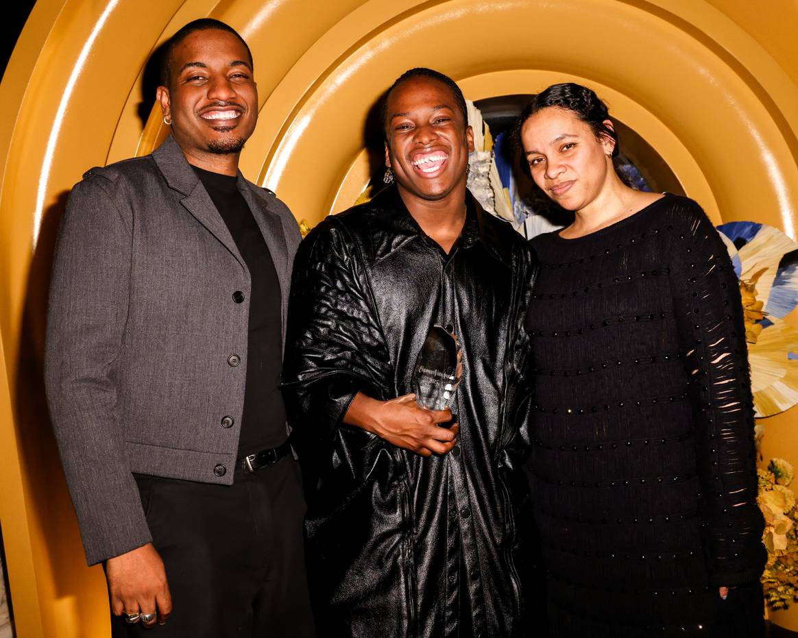 Milton Dixon, Daveed Baptiste and Rachel Scott at the CFDA X FRAZIER FAMILY FOUNDATION: 2025 EMPOWERED VISION AWARD RECEPTION