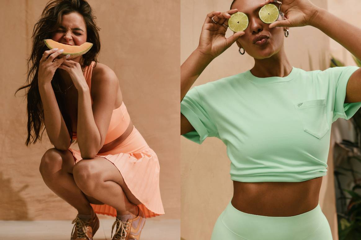 Die neuen Fabletics Styles in Eiscremefarben.