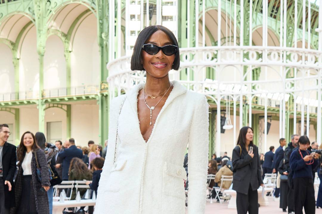 Model Naomi Campbell at the Chanel SS25, Ready to Wear show.