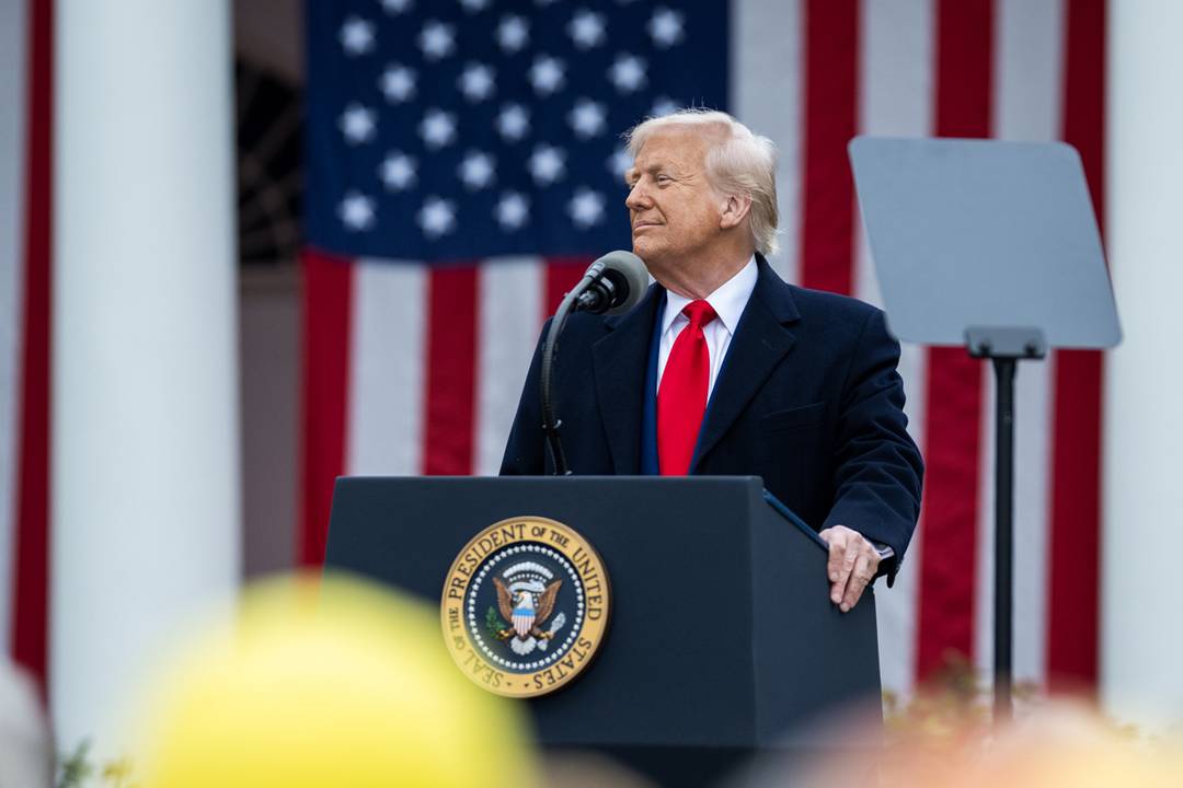 Donald J. Trump il 2 aprile scorso alla  Casa Blanca, Washington