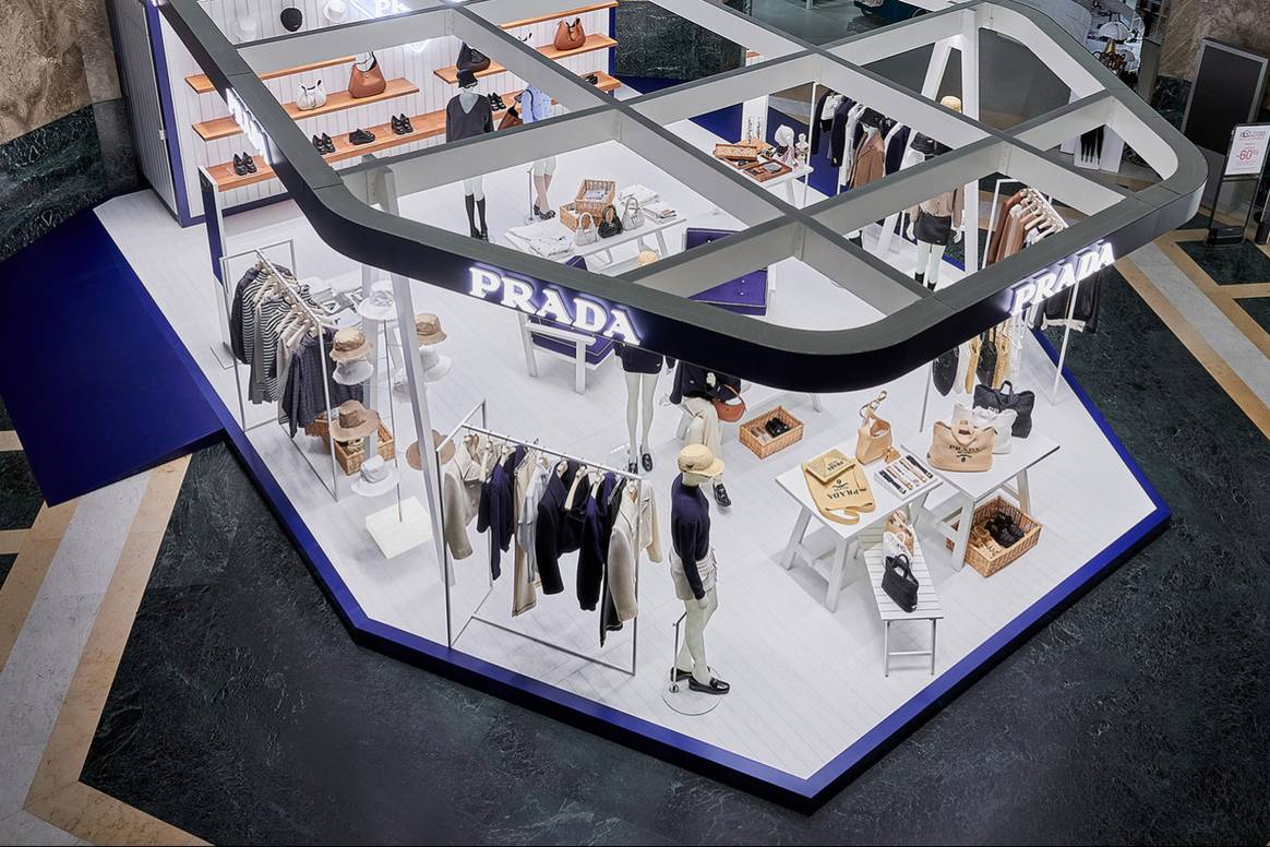 Prada pop-up store Galeries Lafayette Champs-Élysées.