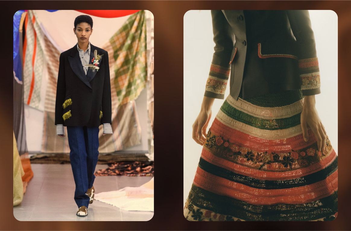 Manolo Blahnik Grace Wales Bonner Collaboration (left) Dior Grace Wales Bonner Collaboration (right)