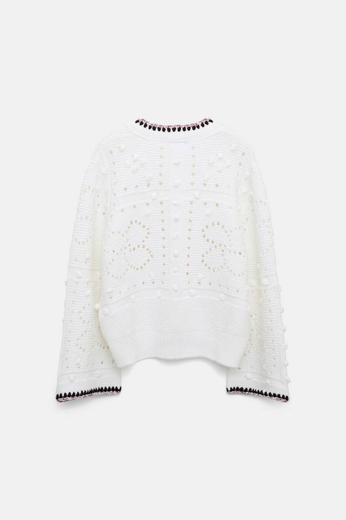 V-neck cardigan with crochet trim | dorothee schumacher