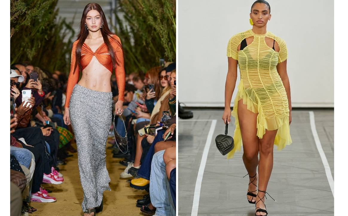 Coperni SS22 / IMAXTREE.COM (links) und Ester Manas SS22  / Alessandro Lucioni / IMAXTREE.COM (right)