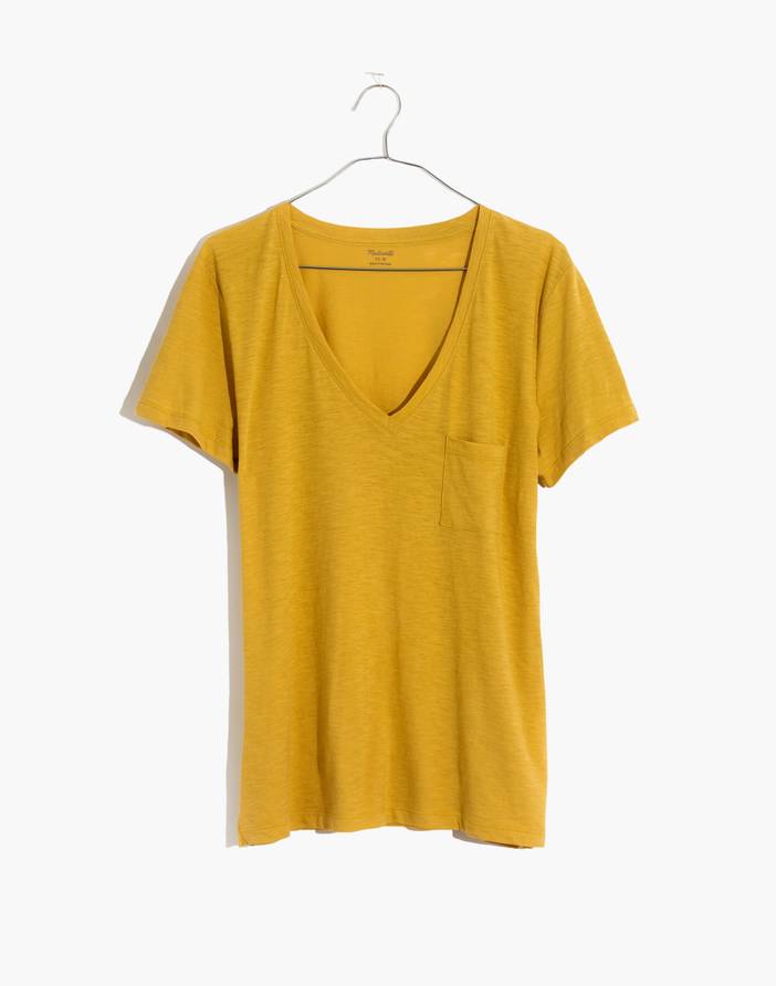 Whisper Cotton V-Neck Pocket Tee | Madewell