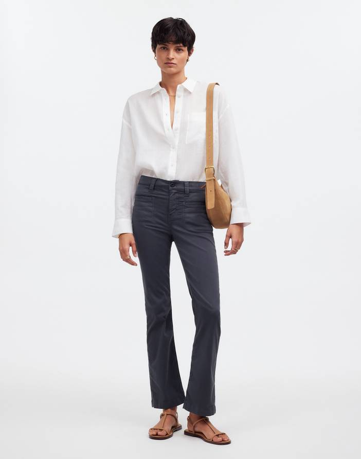 Tall Kick Out Crop Pants in Garment-Dyed Sateen | Madewell
