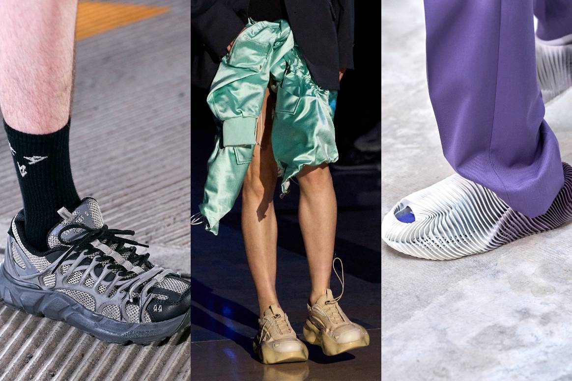 SS24 men's footwear trends. (From left) 44 Label Group, Wooyoungmi and
Botter.