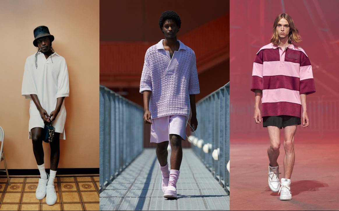 Fotos: TommyXIndya, Ermenegildo Zegna SS22 via Catwalkpictures en AMI SS22 by Imaxtree (van links naar rechts)