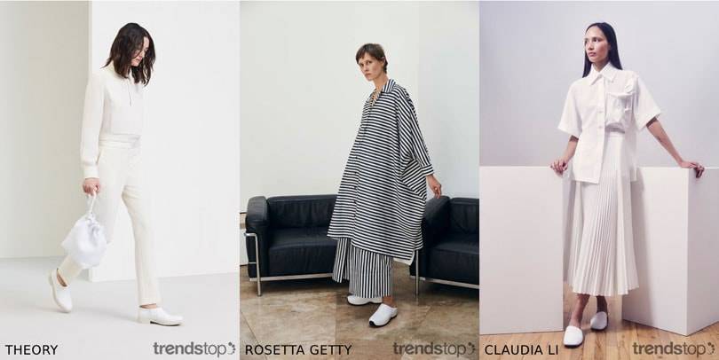 Beelden via Trendstop, van links naar rechts: Theory, Rosetta
Getty, Claudia Li, allen Resort 2020