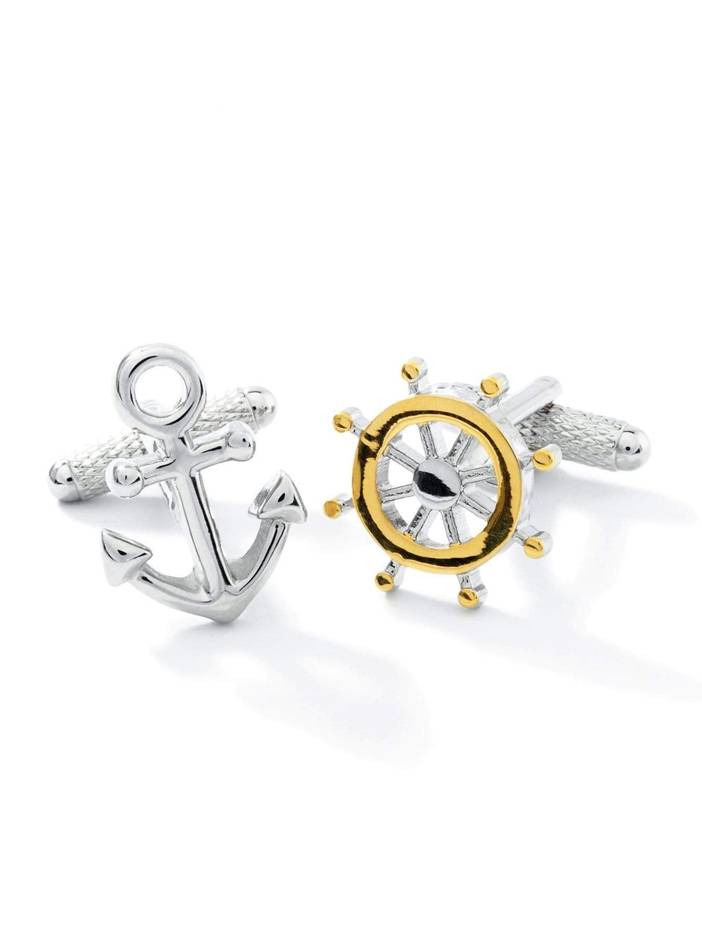 Men's Crew Cufflinks in Silver, Regular | Perry Ellis