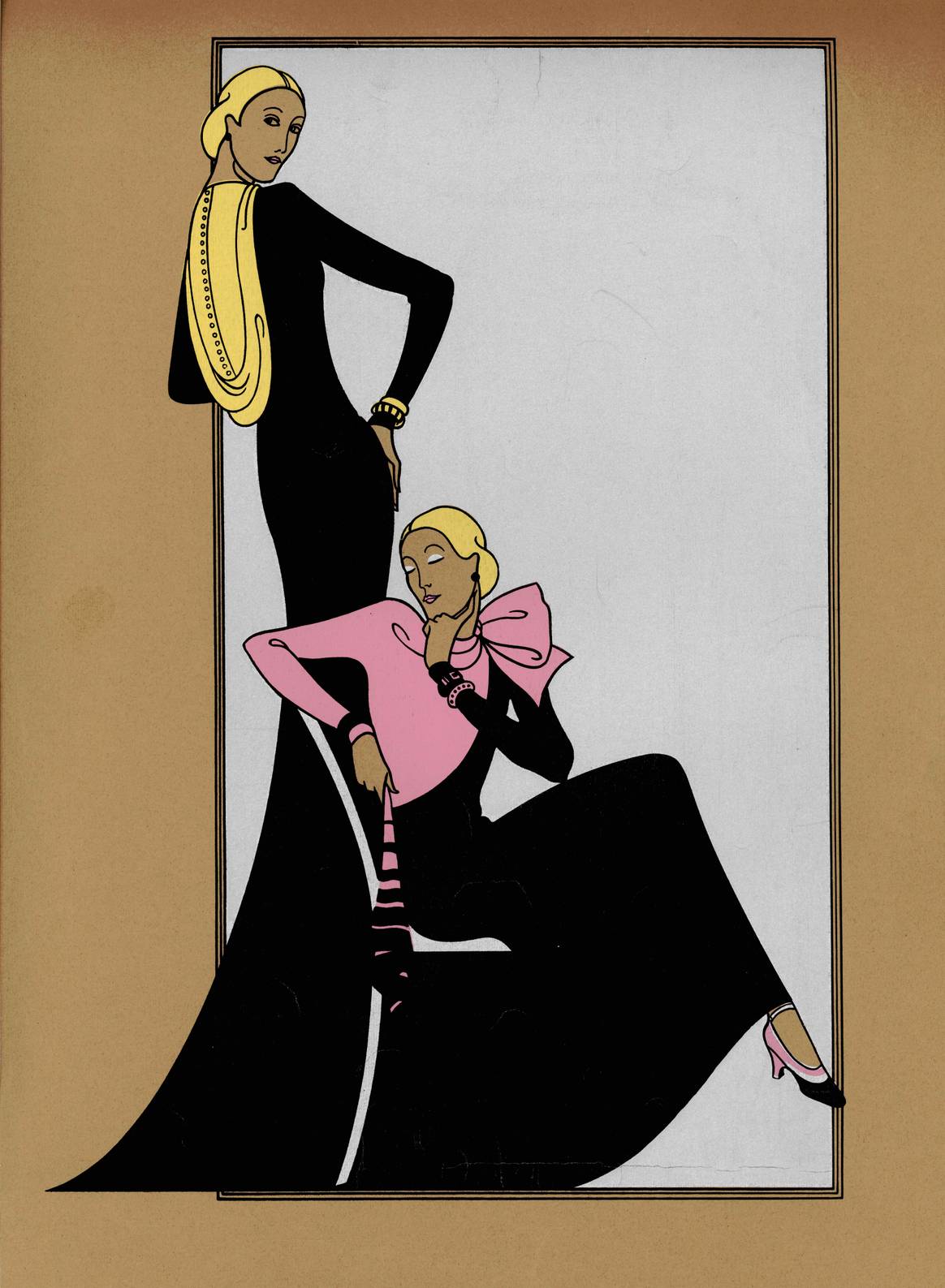 Image: Bidayat; Original sketch by Walter Albini, used as a press release for the "Unified collection," FW 1971/72
