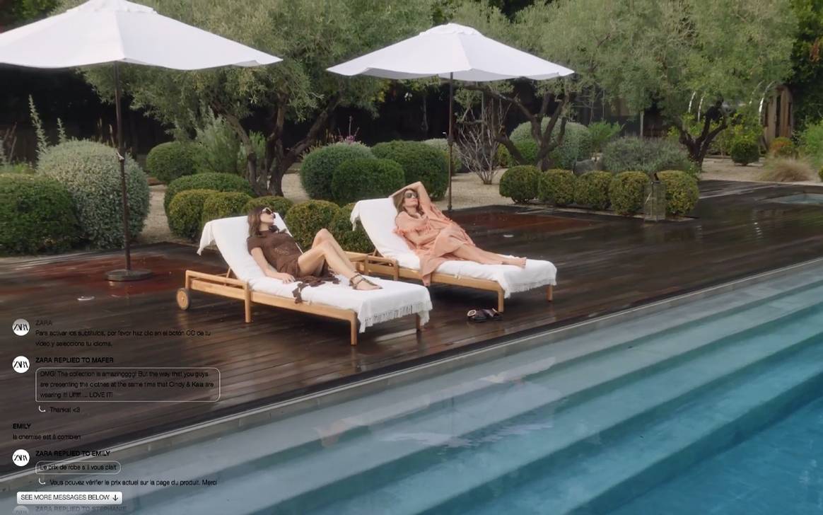 Cindy Crawford y Kaia Gerber durante el tercer capítulo de Zara Streaming.
