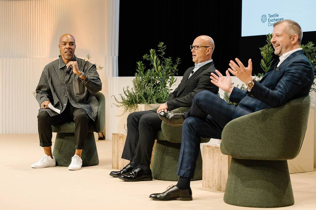 Patrik Frisk (middle) of Reju and Peter Majeranowski (right)  of Circ in conversation with Chris Denson of Visionology.