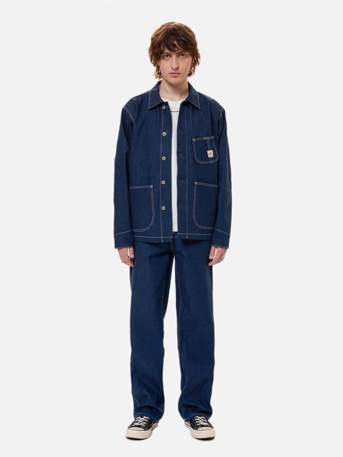 Howie Chore Jacket Utility Denim Men's Organic Jackets Medium Sustainable Clothing | Nudie Jeans