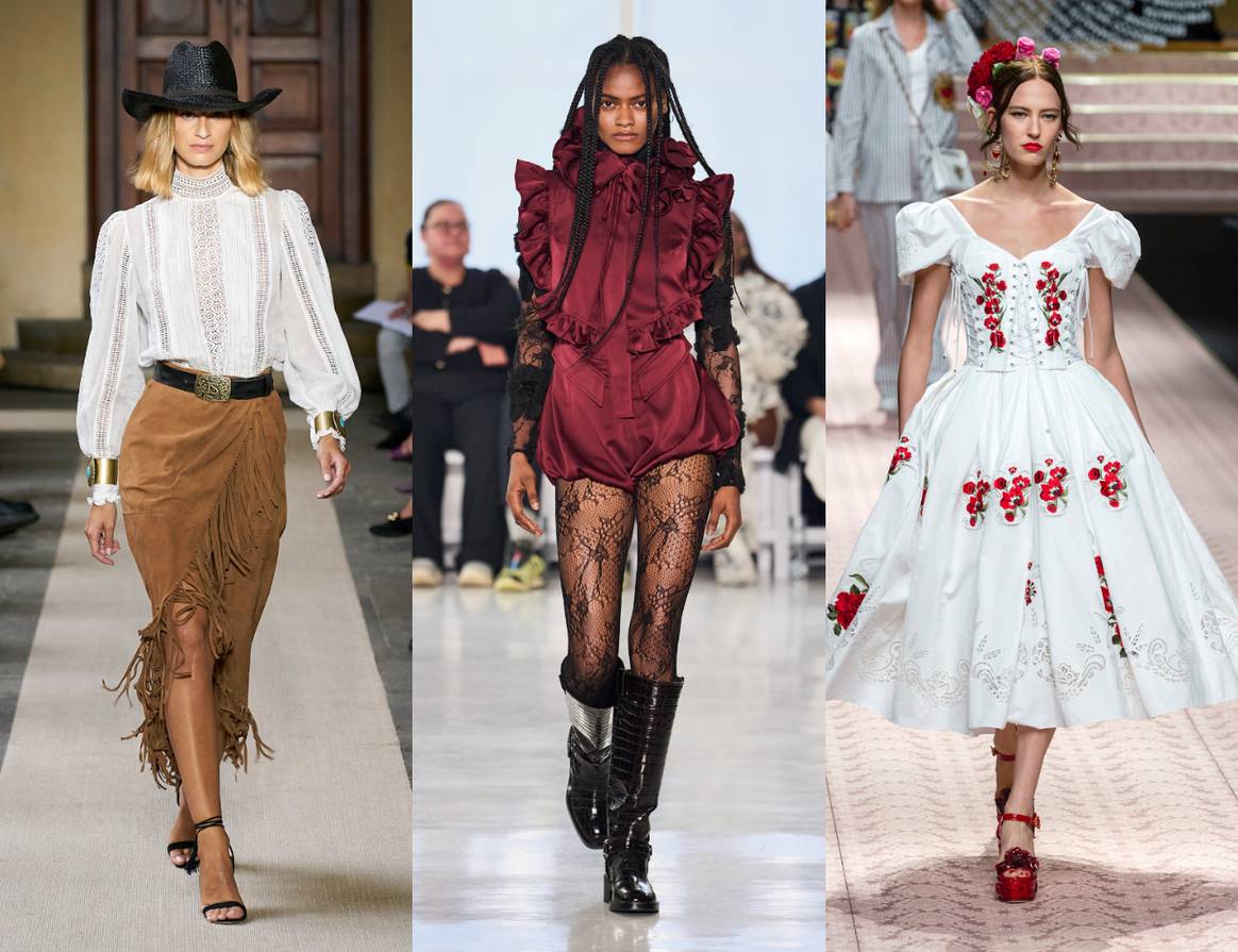 Microtrends of the past. Luisa Spagnoli SS22, Aknvas FW25 and Dolce&Gabbana SS19.