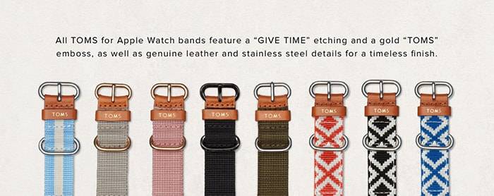 Toms launches watch strap collection for Apple Watch