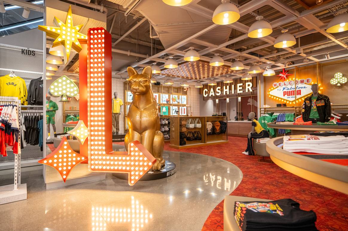 Interior of Puma's second US flagship store in Las Vegas