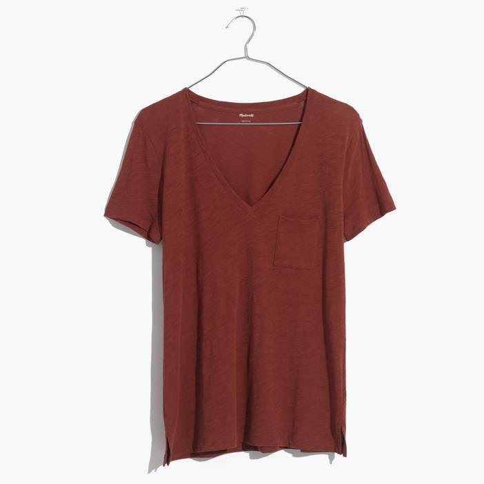 Whisper Cotton V-Neck Pocket Tee | Madewell