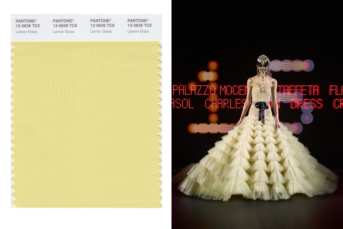 Pantone Lemon Grass / Valentino couture collection SS25