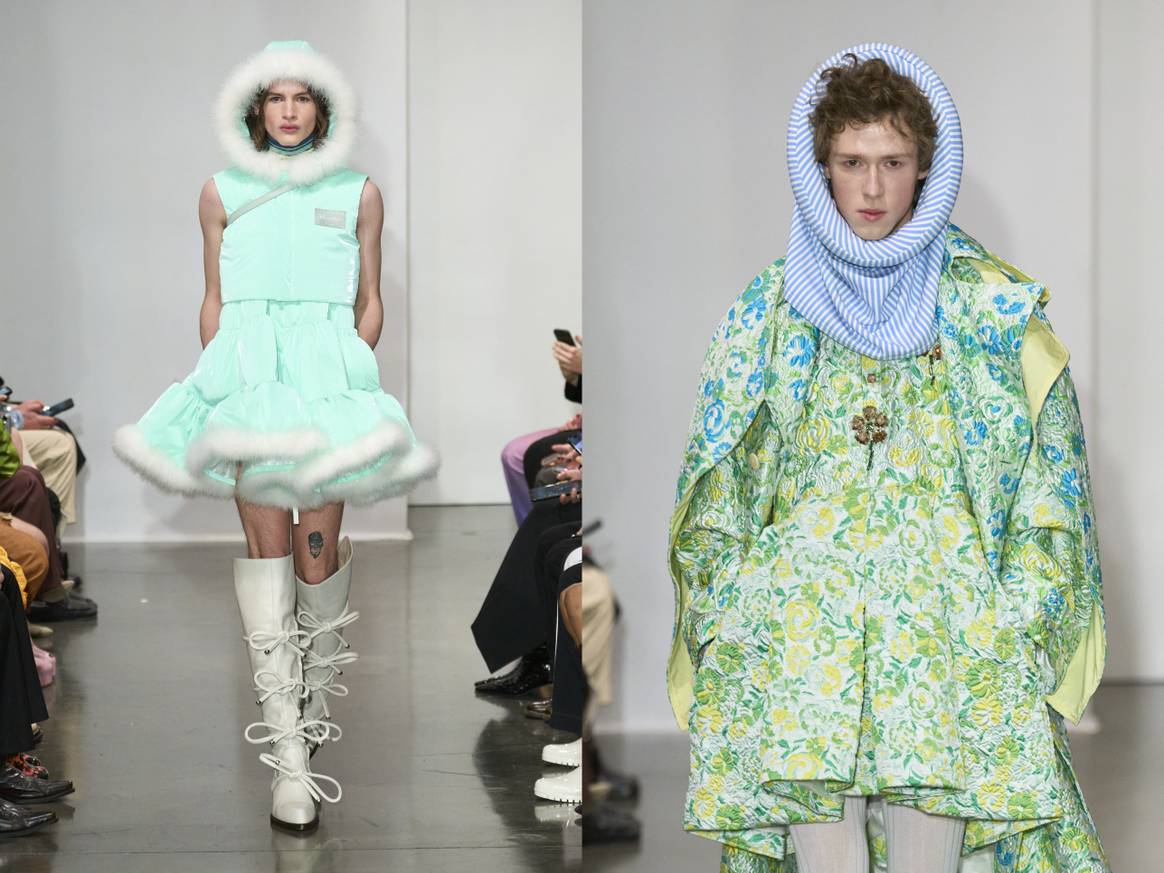 Palomo Spain's FW23 collection, featuring fresh greens, yellows and blues. Image: Launchmetrics Spotlight