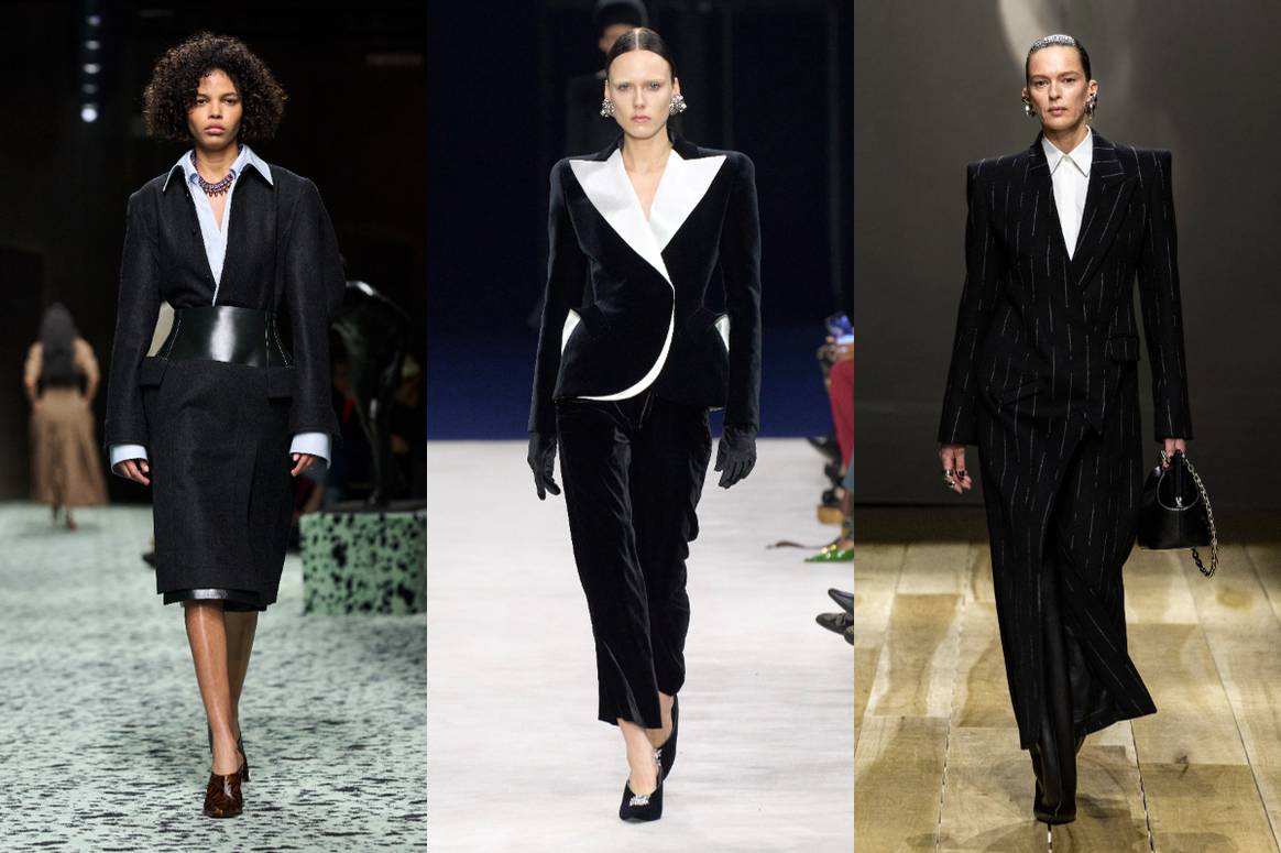 H/W 23 Kollektionen von (v.l.n.r.): Bottega Veneta, Balmain und Alexander McQueen. Bilder: Launchmetrics Spotlight