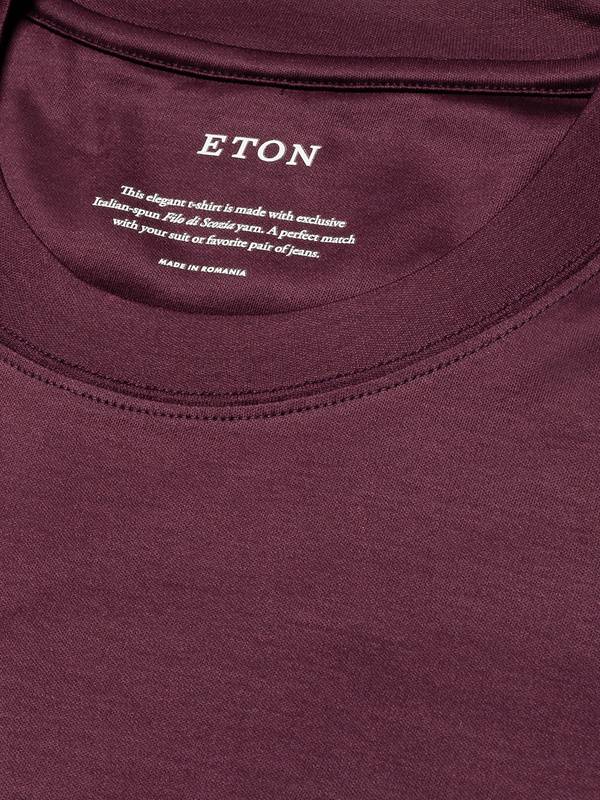 Burgundy Red Filo di Scozia Crewneck T-Shirt | Eton