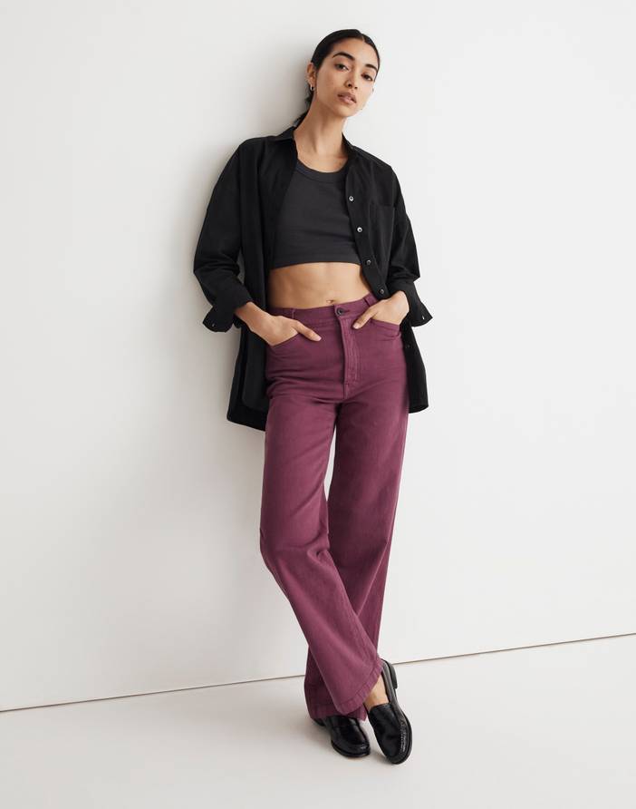 The Emmett Wide-Leg Pant: Garment Dyed Edition | Madewell