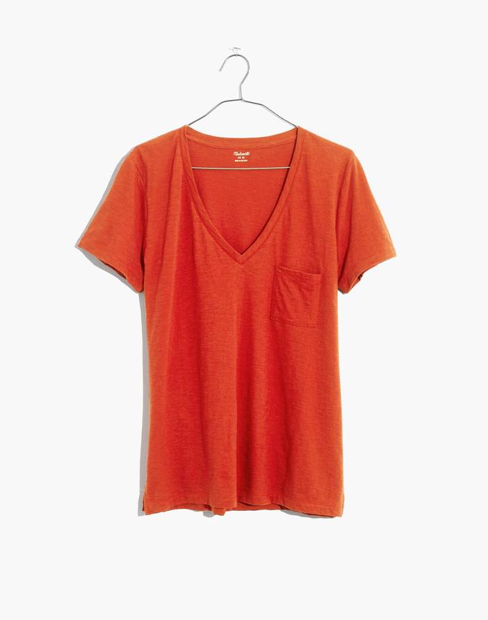 Whisper Cotton V-Neck Pocket Tee | Madewell
