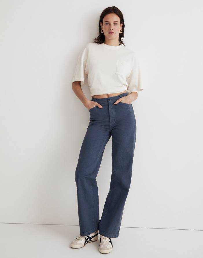 The Emmett Wide-Leg Pant: Garment Dyed Edition | Madewell