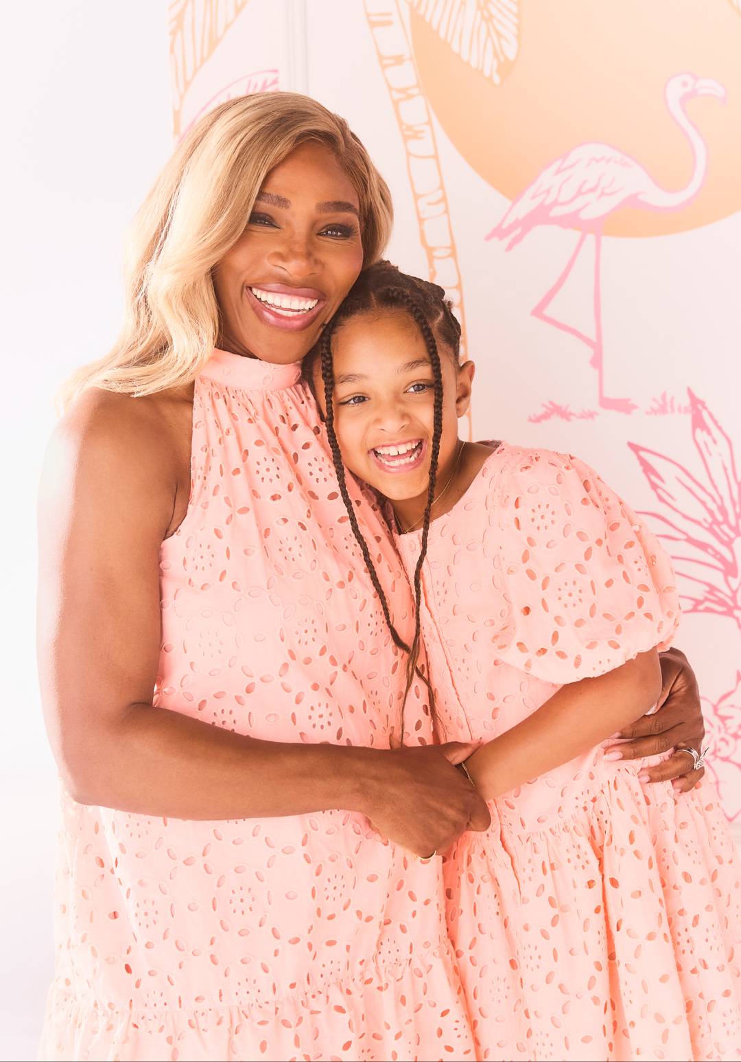 Serena Williams photographed in the ad campaign for Janie and Jack with her two daughters, Olympia, 7, and Adira, 18 months.