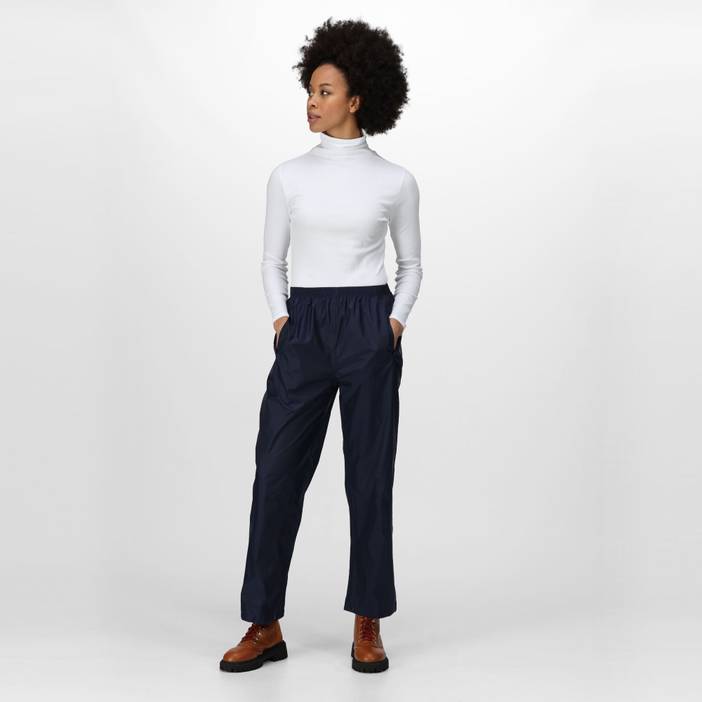 Professional Lightweight Womens Packaway Waterproof Trousers Navy | Regatta