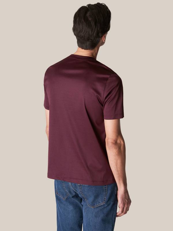 Burgundy Red Filo di Scozia Crewneck T-Shirt | Eton