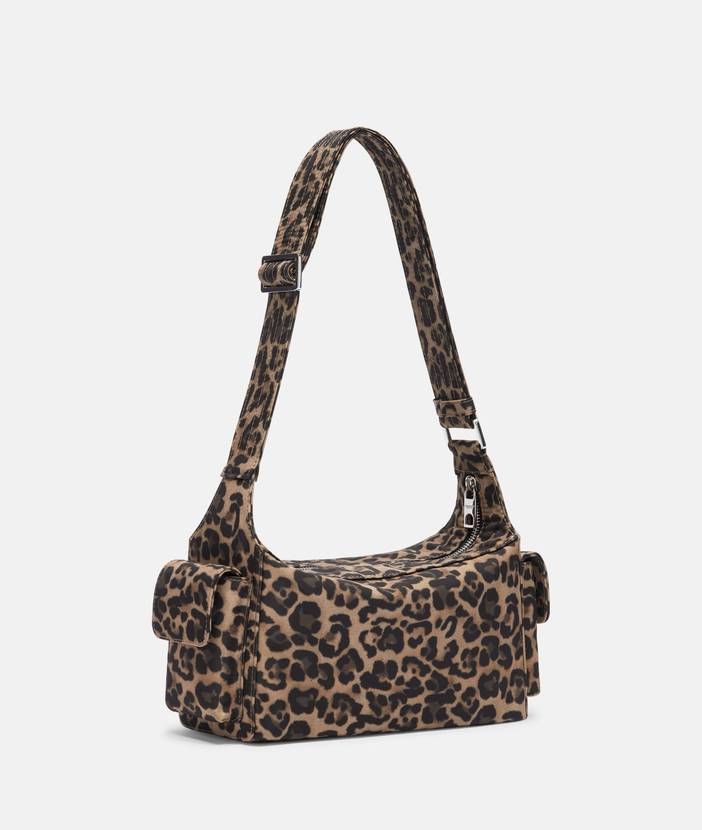 Lässige Crossbody-Bag aus Nylon mit Leo-Muster - Beige | liebeskind berlin
