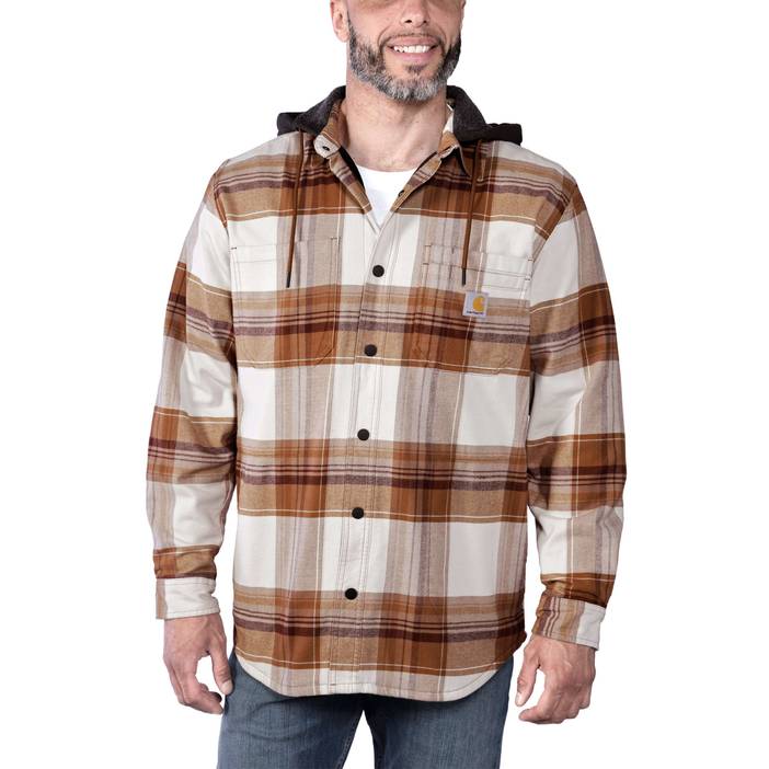Overshirts - Met fleece gevoerd geruit overhemd met capuchon | Carhartt